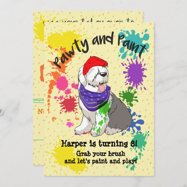 Convite para Festa de aniversário de Ovelhas Ovelh (Frente/Verso)