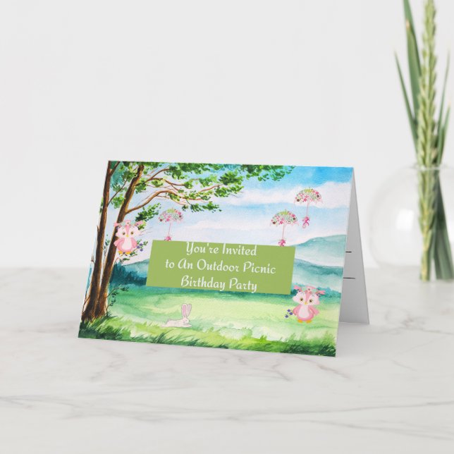 Convite para Festa de aniversário de Picnic para C (Frente)
