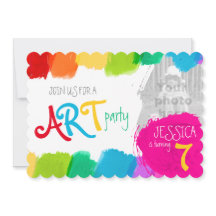 Convite para festa de aniversário de pintura de fe