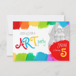 Convite para festa de aniversário de pintura de fe