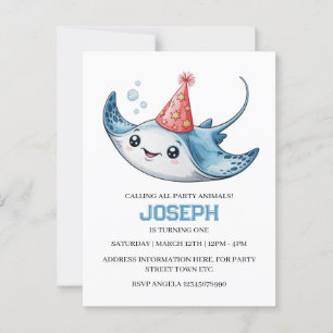 Convite para Festa de Aniversário de Raia Piscina