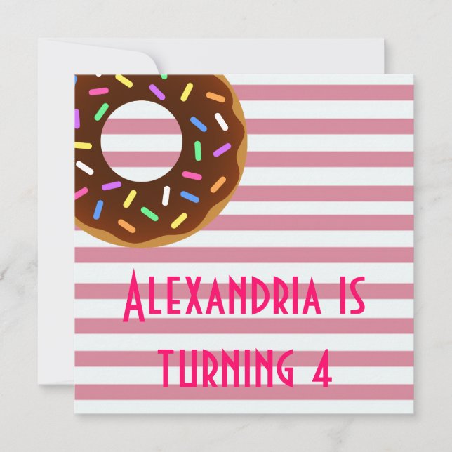 Convite para Festa de aniversário de Rosquinha (Frente)