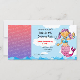 Convite para Festa de aniversário de Sereia