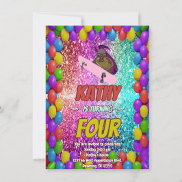 Convite para Festa de aniversário de skate de esqu