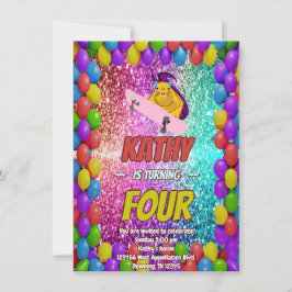 Convite para Festa de aniversário de skate de esqu