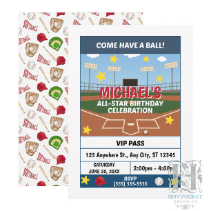 Convite para Festa de Aniversário de Softball