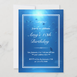 Convite para Festa de aniversário de Tema Submari