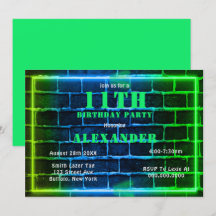 Convite para Festa de aniversário de Tijolo Azul N