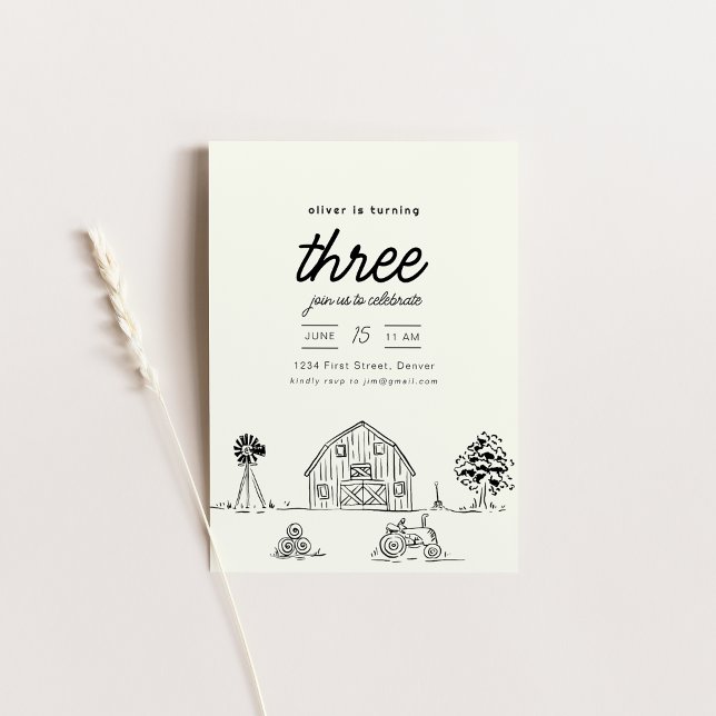 Convite para Festa de aniversário de Trator Ranch  (Criador carregado)