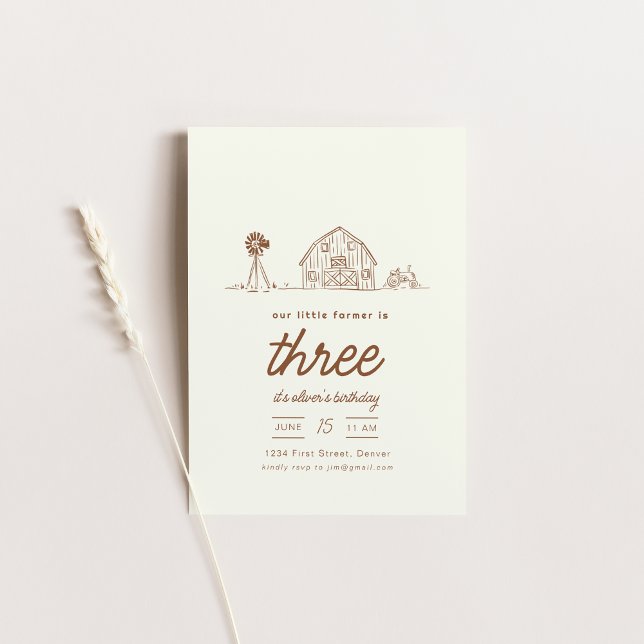 Convite para Festa de aniversário de Trator Ranch  (Criador carregado)