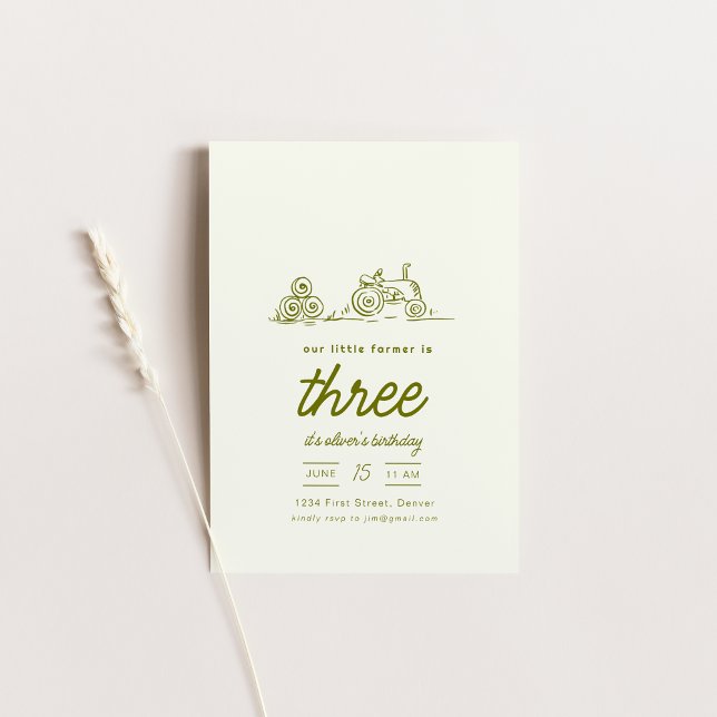 Convite para Festa de aniversário de Trator Ranch  (Criador carregado)