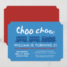Convite para festa de aniversário de trem