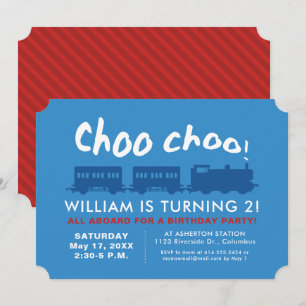 Convite para festa de aniversário de trem