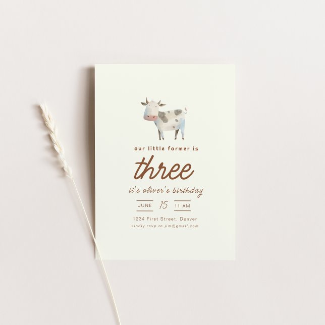 Convite para Festa de aniversário de Vaca Ranhura  (Criador carregado)