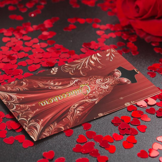 Convite para Festa de aniversário de Vestido Verme (Criador carregado)