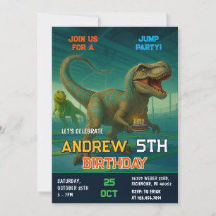 Convite para Festa de aniversário Dino do Menino D