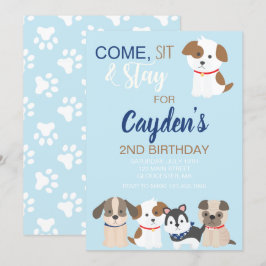 Convite para festa de aniversário do cachorrinho A