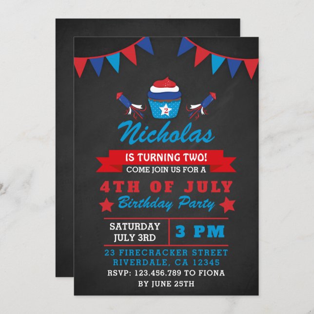 Convite para Festa de aniversário do Dia da Indepe (Frente/Verso)