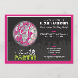 Convite para Festa de aniversário do Disco Ball S