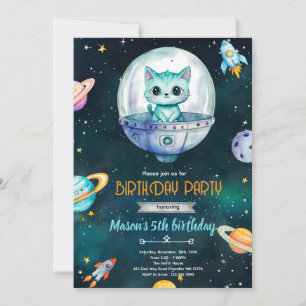 Convite para festa de aniversário do gatinho gato 