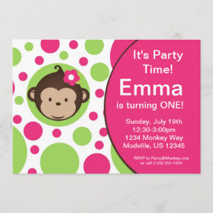 Convite para Festa de aniversário do Mod Monkey P