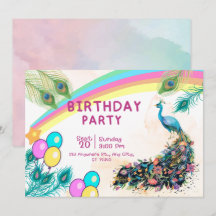 Convite para festa de aniversário do Pavão
