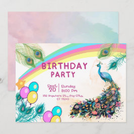 Convite para festa de aniversário do Pavão   