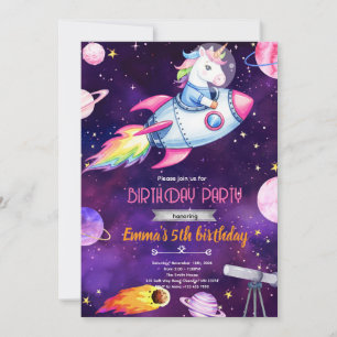Convite para festa de aniversário do unicórnio da