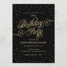 Convite para Festa de aniversário Dourada e Rico P