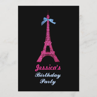 Convite para Festa de aniversário em Torre Eiffel