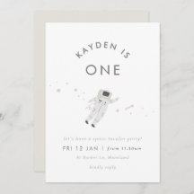 Convite para Festa de aniversário Espacial para Cr