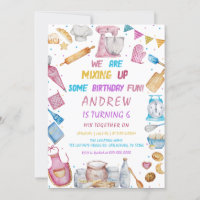 Convite para Festa de aniversário Girly Cozinhar