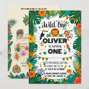 Convite para Festa de Aniversário Jungle Safari Wi
