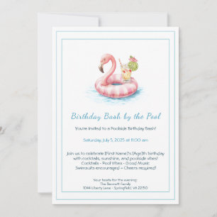 Convite para Festa de Aniversário na Piscina com D
