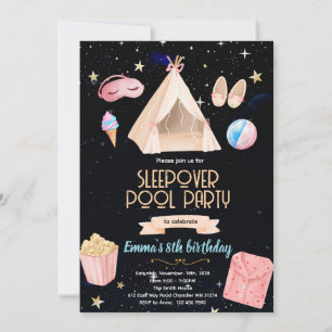 Convite para festa de aniversário na Piscina Slumb