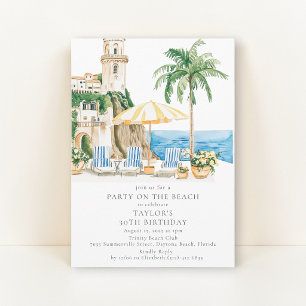 Convite para Festa de Aniversário na Praia da Cost