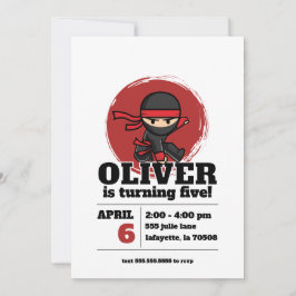 Convite para Festa de Aniversário Ninja