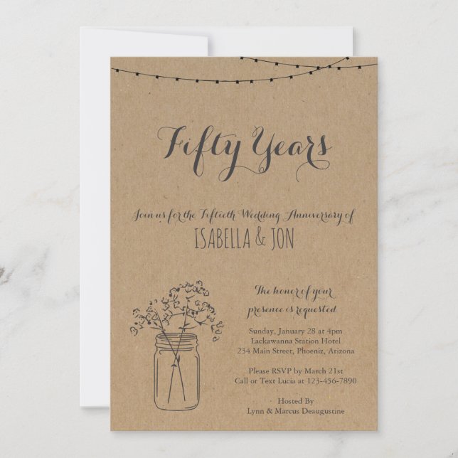 Convite para Festa de Aniversário | Papel Kraft Rú (Frente)