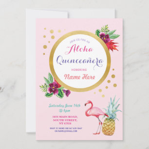 Convite para Festa de aniversário Quinceanera Alo