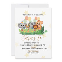 Convite para Festa de Aniversário Safari na Selva
