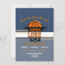 Convite para Festa de Aniversário Slam Dunk