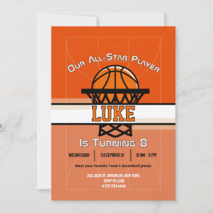 Convite para Festa de Aniversário Slam Dunk