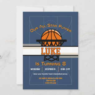 Convite para Festa de Aniversário Slam Dunk