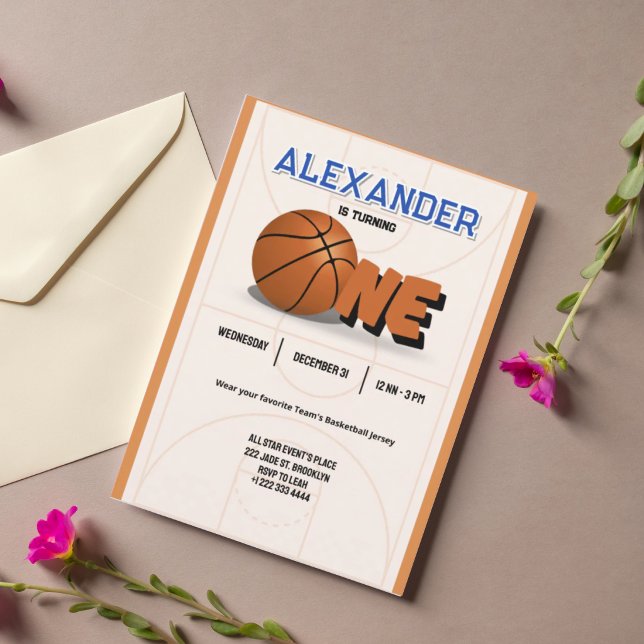 Convite para Festa de Aniversário Slam Dunk (Criador carregado)