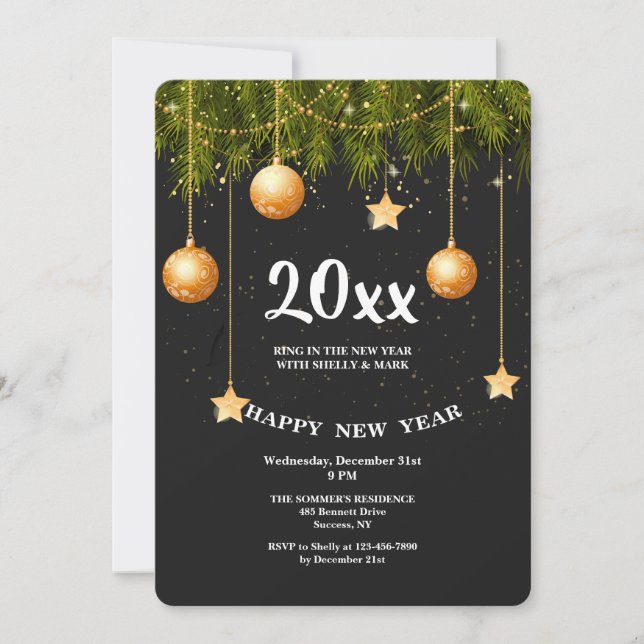 Convite para Festa de Ano Novo (Frente)