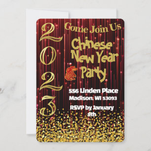 Convite para Festa de Ano Novo Chinês
