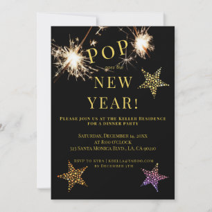 Convite para Festa de Ano Novo com Sparklers Doura