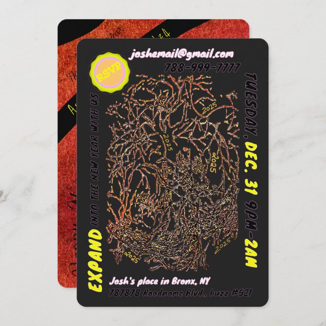 CONVITE PARA FESTA DE ANO NOVO E cartão de férias  (Frente/Verso)