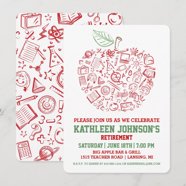 Convite para Festa de Aposentadoria da Maçã dos Pr (Frente/Verso)