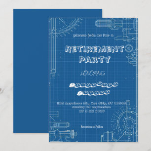 Convite para festa de aposentadoria de engenheiro